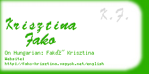 krisztina fako business card